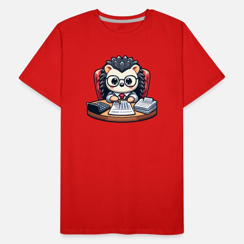 Hérisson comptable : la bestiole calculatrice T-shirt bio Premium Homme