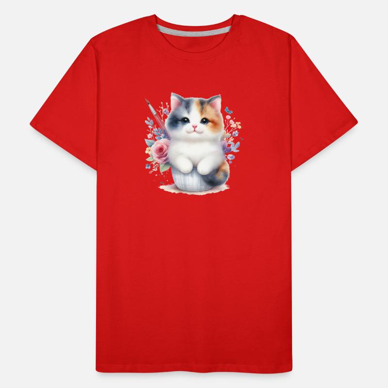 Cute Cat Men's Premium Organic T-Shirt