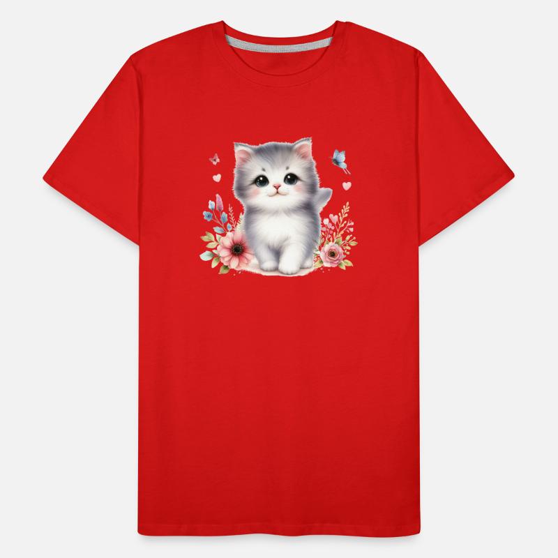 Cute Cat Men's Premium Organic T-Shirt