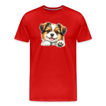 Cute dog - Men's Premium Organic T-Shirt - red - Front - Damien (186cm)