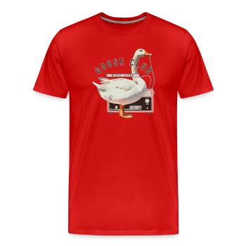 Illustration du club de musique de l’oie - T-shirt bio Premium Homme - rouge - Devant - Damien (186cm)