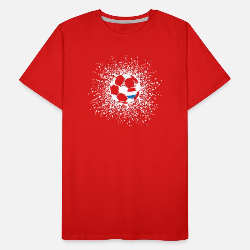 Soccer Netherlands Ball Explosion Team Icon Men's Premium Organic T-Shirt