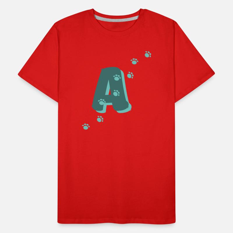 Paws Letter A Men's Premium Organic T-Shirt