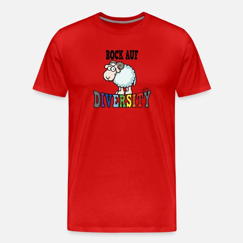 Bock auf Diversity - Männer Premium Bio T-Shirt - Rot