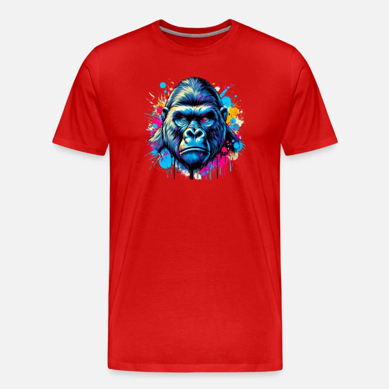Gorilla - Männer Premium Bio T-Shirt - Rot