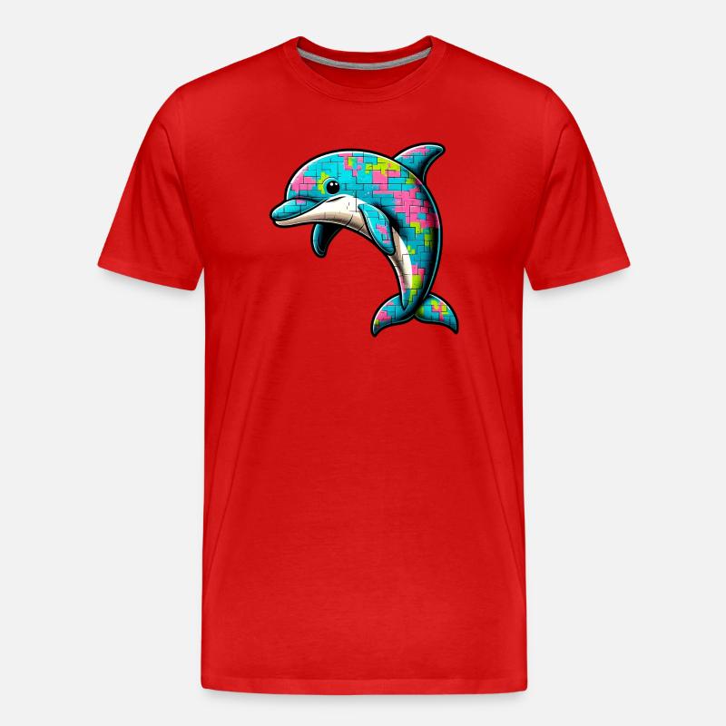 Delfin - Männer Premium Bio T-Shirt - Rot