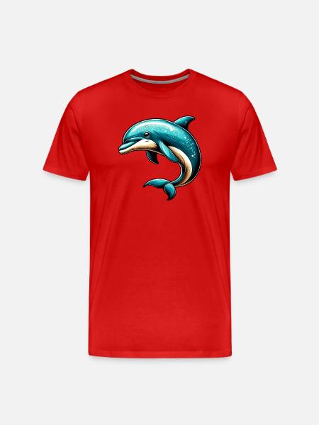 Delfin - Männer Premium Bio T-Shirt - Rot