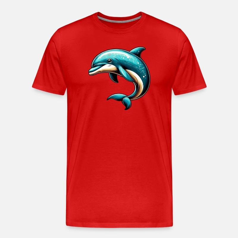 Delfin - Männer Premium Bio T-Shirt - Rot