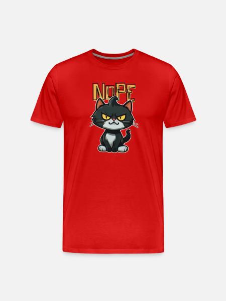 Angry Kitten says NOPE - Men's Premium Organic T-Shirt - red