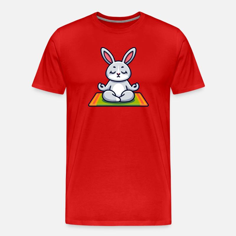 Zen-Hase: Der meditative Munchkin - Männer Premium Bio T-Shirt - Rot