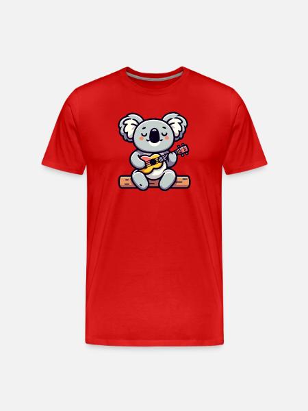 Koala Chords: Der Eukalyptus-Melodiker - Männer Premium Bio T-Shirt - Rot