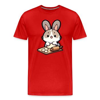 Bunny Baker: The Dough Delighter - Men's Premium Organic T-Shirt - red - Front - Damien (186cm)