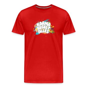 Karma regelt Alles - Männer Premium Bio T-Shirt - Rot - Vorne - Damien (186cm)