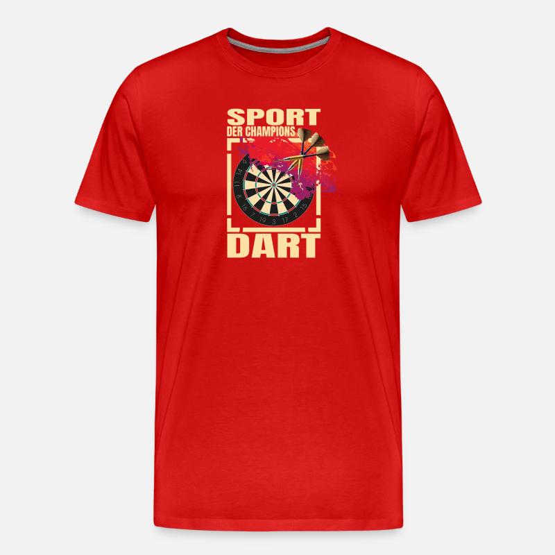 Sport der Champions - Dart - Männer Premium Bio T-Shirt - Rot