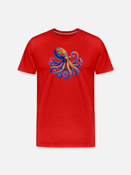 Octopus - Men's Premium Organic T-Shirt - red
