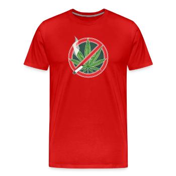 Cannabis Prohibition Sign Anti Stoner - Men's Premium Organic T-Shirt - red - Front - Damien (186cm)