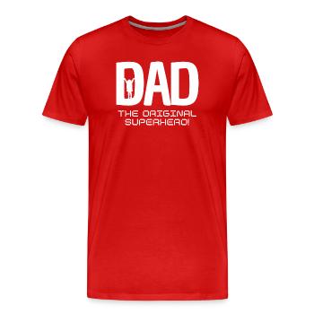 PAPA - T-shirt bio Premium Homme - rouge - Devant - Damien (186cm)