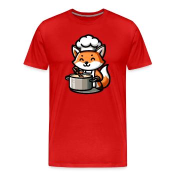 Kulinarisches Set: Der fuchsige Koch - Männer Premium Bio T-Shirt - Rot - Vorne - Damien (186cm)