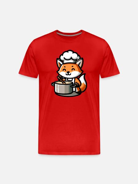 Culinary Kit: The Foxy Chef - Men's Premium Organic T-Shirt - red