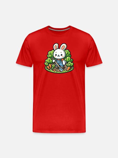 Erntetrichter: Der Gartenhase - Männer Premium Bio T-Shirt - Rot