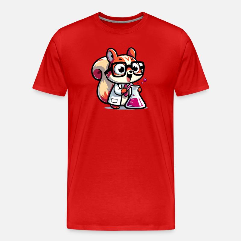 Chemiker Coon: Das Laborgenie - Männer Premium Bio T-Shirt - Rot