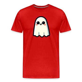 Mignon et macabre : le sympathique fantôme - T-shirt bio Premium Homme - rouge - Devant - Damien (186cm)