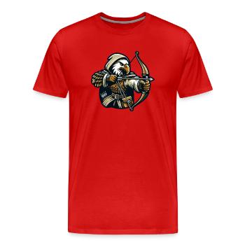 Skyward Archer: Der Adlerschütze - Männer Premium Bio T-Shirt - Rot - Vorne - Damien (186cm)