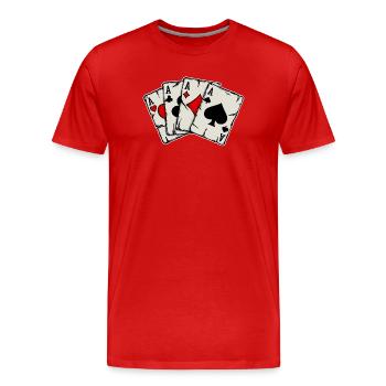 Jeu de cartes de casino Jeux de hasard Joueurs professionnels - T-shirt bio Premium Homme - rouge - Devant - Damien (186cm)