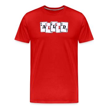 Poker Casino Jeu de cartes Jeux d’argent Poker Loterie - T-shirt bio Premium Homme - rouge - Devant - Damien (186cm)