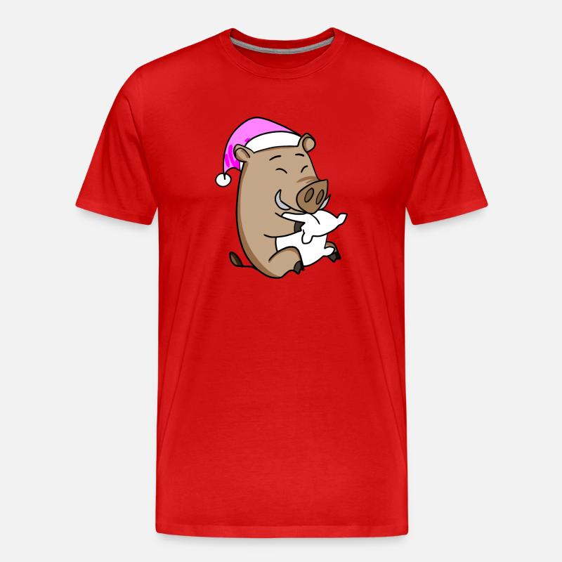 Wildschwein Müde Ausschlafen Schlafen Mädchen - Männer Premium Bio T-Shirt - Rot