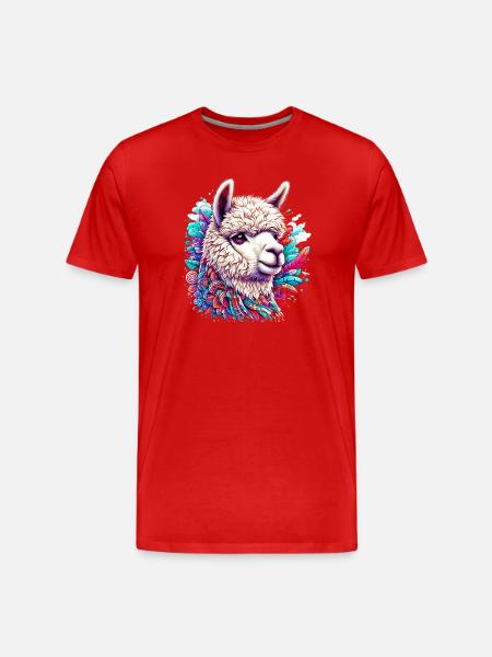 Alpaca - Men's Premium Organic T-Shirt - red