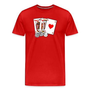 Cards and dice - Men's Premium Organic T-Shirt - red - Front - Damien (186cm)