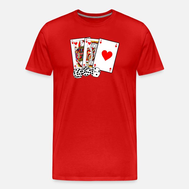 Karten und Würfel - Männer Premium Bio T-Shirt - Rot