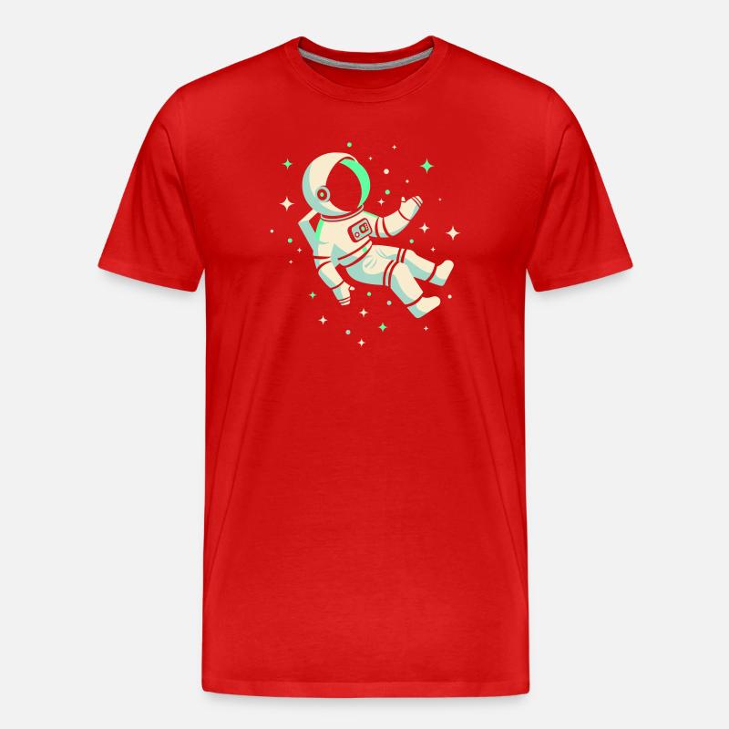 Astronaut - Männer Premium Bio T-Shirt - Rot