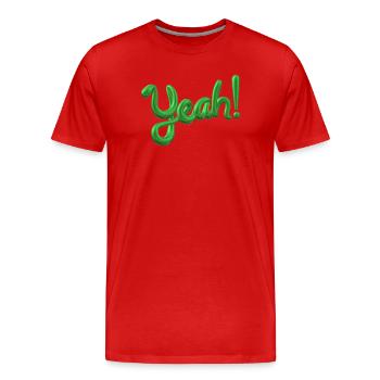 Yeah ✅ Bin motiviert! Yes-Funktion Design - T-shirt bio Premium Homme - rouge - Devant - Damien (186cm)