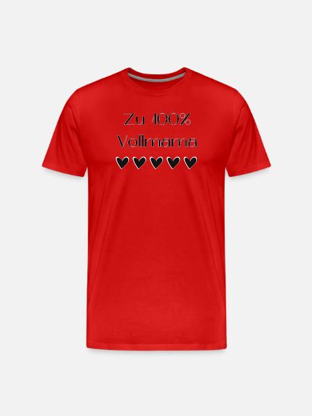 100% Vollmama - Männer Premium Bio T-Shirt - Rot