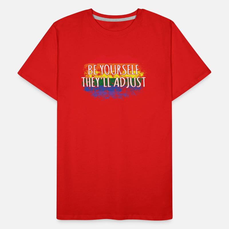 Gay Pride-Bewusstsein: Sei du selbst, sie werden sich anpassen Männer Premium Bio T-Shirt