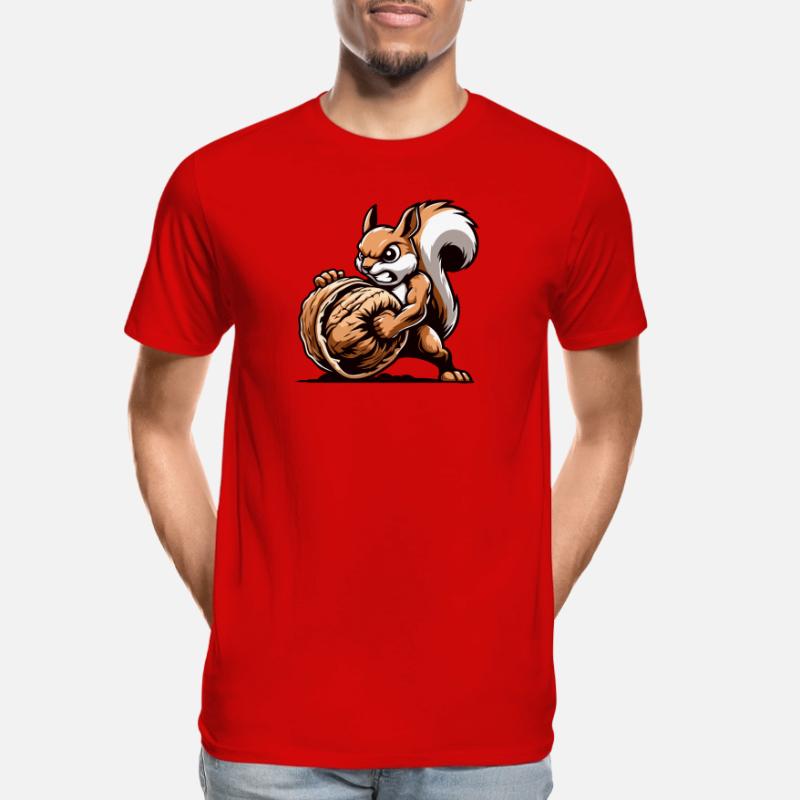 Mächtiger Nussbezwinger: Das energiegeladene Eichhörnchen Männer Premium Bio T-Shirt