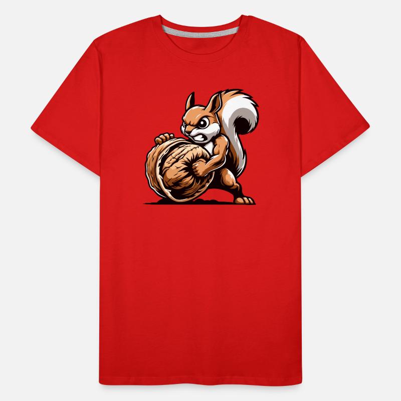 Mighty Nut Conqueror: The Energetic Squirrel Men's Premium Organic T-Shirt