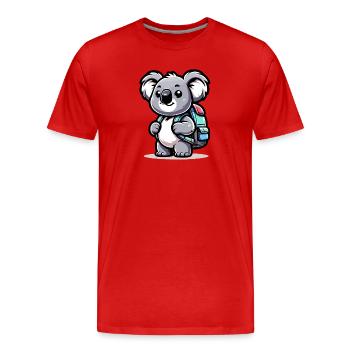 Backpacker-Koala: Der Globetrotter-Kumpel - Männer Premium Bio T-Shirt - Rot - Vorne - Damien (186cm)