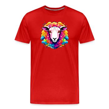 Colorful Lamb - Men's Premium Organic T-Shirt - red - Front - Damien (186cm)