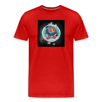 Da Bomb - Square - Men's Premium Organic T-Shirt - red - Front - Damien (186cm)