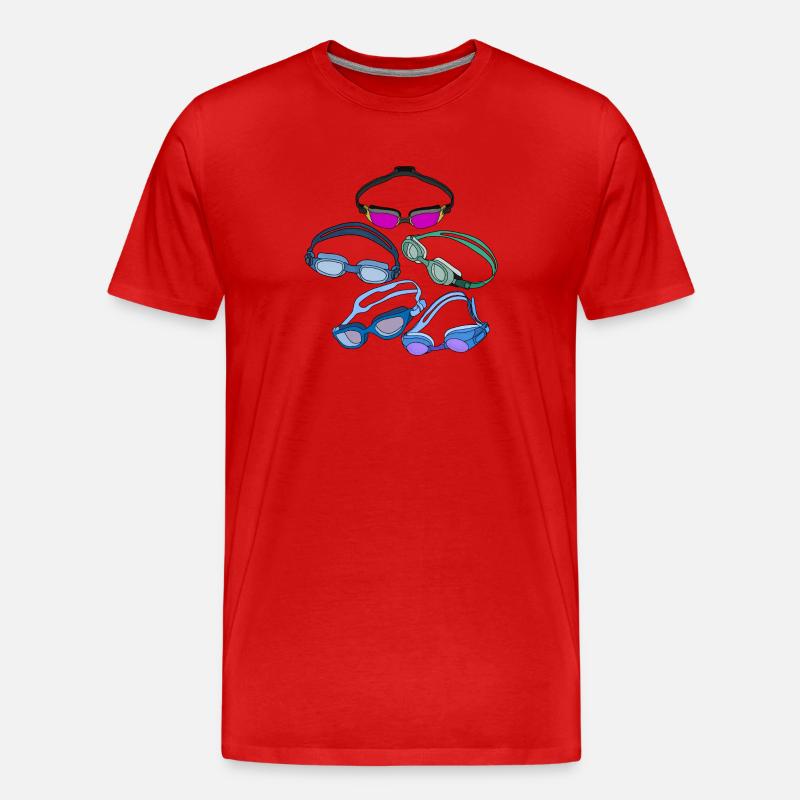 Coole Schwimmbrillen - Männer Premium Bio T-Shirt - Rot