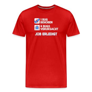 Développeur Coden skripting bugs debug correction de bugs - T-shirt bio Premium Homme - rouge - Devant - Damien (186cm)