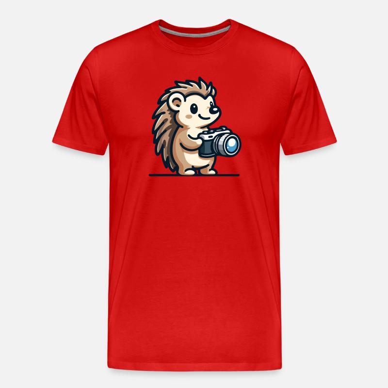 Instantané Hérisson : Le copain Shutterbug - T-shirt bio Premium Homme - rouge