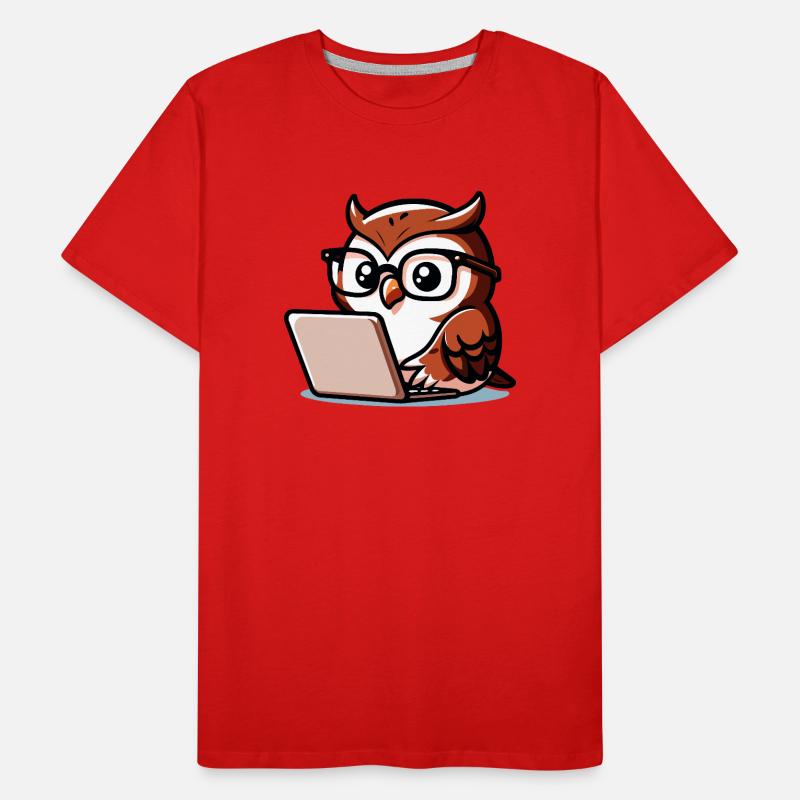 Wise Web Owl: Der Wissensnavigator Männer Premium Bio T-Shirt