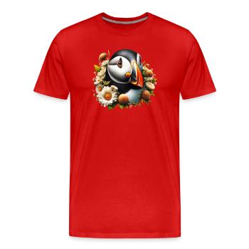 Papageitaucher - Männer Premium Bio T-Shirt - Rot - Vorne - Damien (186cm)