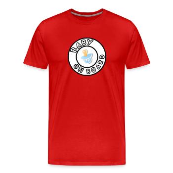 STICKER BÉBÉ À BORD Sucette Sucette Sucette Nunni - T-shirt bio Premium Homme - rouge - Devant - Damien (186cm)