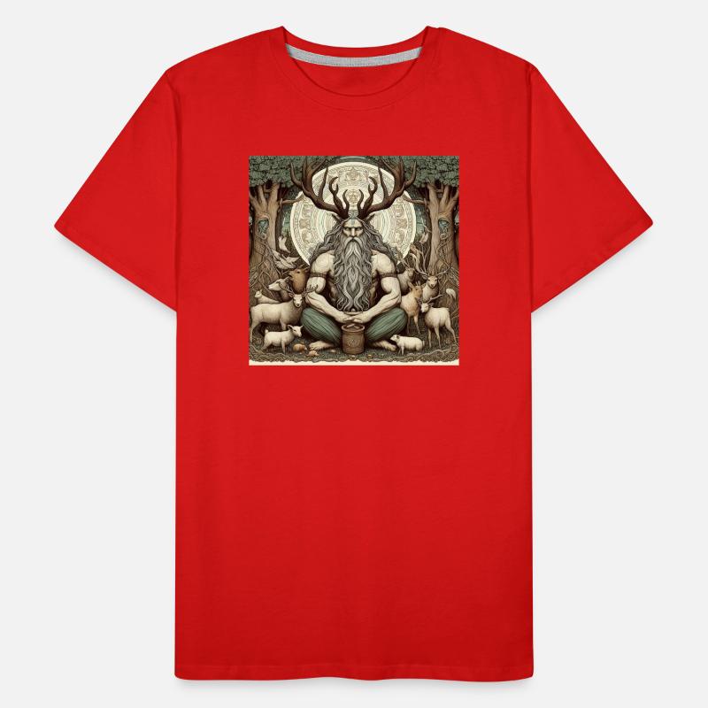 Cernunnos, keltischer Gott Männer Premium Bio T-Shirt