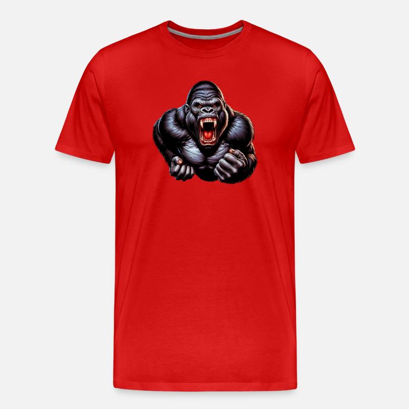 Gorilla - Männer Premium Bio T-Shirt - Rot
